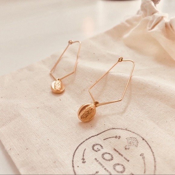 Our Lady Charm Gold Earrings |  Last 1! - Picture 3 of 7